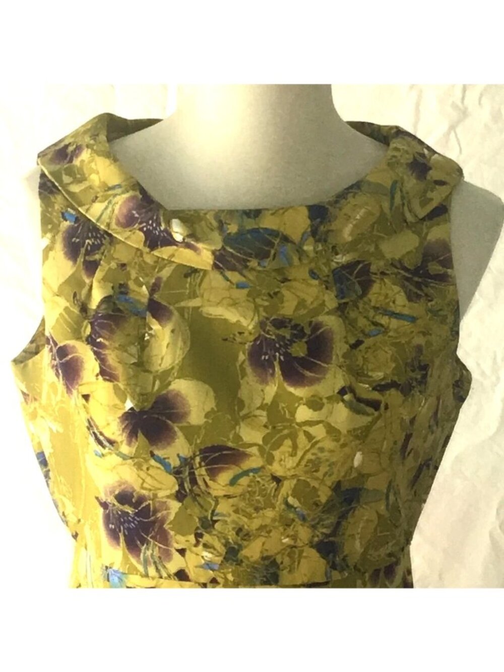 🆕 TAYLOR Bengaline Cotton Silk Floral Dress 6 - Picture 9 of 10